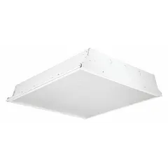 This 2 ft. x 2 ft. LED troffer delivers 3,419 lumens at 4000K neutral white light, consuming 31 W. It operates on 120 to 277V AC and is designed for U-Bend T8 lamps. Suitable for general ambient lighting in suspended ceiling grids.