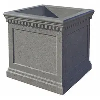 Planter Bollard: Square, Beige, 20 in Overall Ht, 24 in Overall Wd, 24 in Overall Lg, Square Shape (MPN TF4236W22)