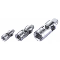 This flex hand socket adapter set features a square drive type with an overall length of 2 7/8 inches. It is used to transfer torque from a socket wrench to a fastener at an angle, enabling access in tight or awkward spaces. Commonly applied in automotive repair, machinery maintenance, and general industrial assembly.