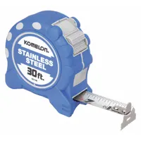 KOMELON Tape Measure: Nonmagnetic Double Hook Tip, 30 ft, Plastic with Rubberized Grip, Blue (MPN SS130)