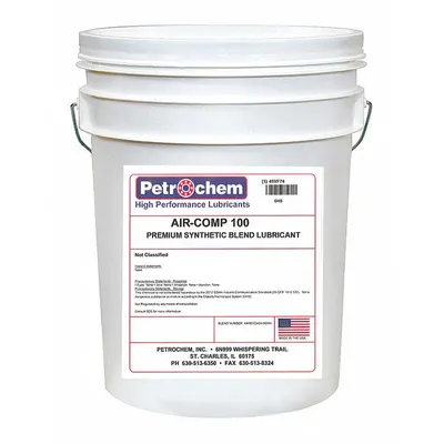 PETROCHEM Compressor Oil: 5 gal, Pail, 30 SAE Grade, 100 ISO Viscosity Grade - Air Compressor Oils