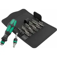WERA Multi-Bit Screwdriver: Hex/Phillips/Pozidriv/Slotted/Torx Tip, 30 Tips, 6 1/2 in Overall Lg (MPN 05057113001)