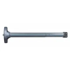 This DETEX rim exit device features a touchbar style and is constructed of aluminum. It is ADA compliant and designed for doors up to 48 inches wide. Suitable for commercial and institutional applications requiring code-compliant push-bar egress.