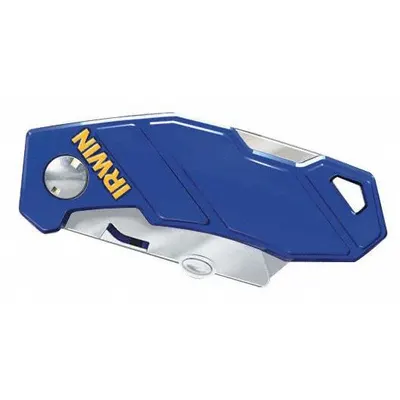 IRWIN Folding Utility Knife: 4 in/5 3/4 in, Bi-Metal, Metal, 1 Blades Included - Assisted-Opening Multi-Tool Utility Knives