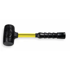 Standard dead-blow hammer with a 3 lb polymer-over-composite head and 2-1/2 in face diameter. The 14 in fiberglass handle reduces vibration. Non-sparking construction suits applications where minimal rebound and reduced surface damage are required, such as automotive assembly, metalworking, and general maintenance.