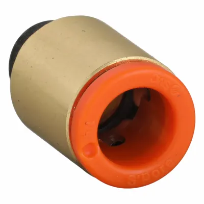 SMC Push-Fit Adapter Fitting: 1/4 in OD x 1/4 in Pipe Size, Push-to-Connect x MUNF - Polybutylene & Brass Tube Fittings
