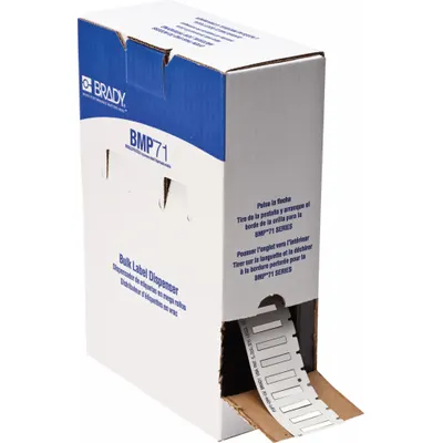 BRADY Sleeve Label: 1 in x 3/16 in, Polyolefin, White (Matte) - Brady Precut Sleeve Label Rolls
