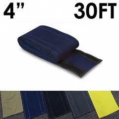 This 4-inch wide, 30-foot long blue nylon cable cover uses a hook-and-loop closure for quick installation and removal. It protects cables from foot traffic and reduces trip hazards in walkways or work areas. Suitable for temporary or permanent cable management in industrial, commercial, or event settings.