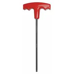 This T-shaped hex key set includes 11 pieces with SAE sizes, single ball-end, and long arms for improved torque and access in confined spaces. The black oxide finish provides corrosion resistance. Suitable for tightening or loosening hex socket screws in maintenance, assembly, and repair tasks.