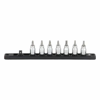 SK PROFESSIONAL TOOLS Socket Bit Set: 1 - 25 Pieces, 3/8 in Drive Size, 7 Pieces - Multi-Tip Shape Bit Socket Sets