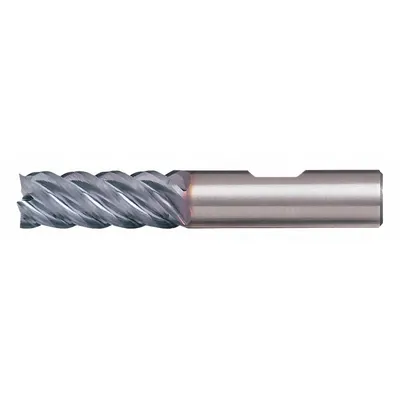 CLEVELAND Square End Mill: Carbide, TiAlN Coated, 5 Flute, 1/4" Mill Dia, 3/8" LOC - Carbide Square End Mills for Hardened Materials