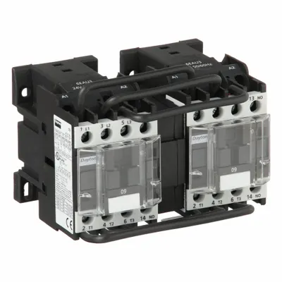 Dayton Magnetic Contactor: Reversing, 3 Poles, 3NO Contacts, 9 A - Reversing IEC Contactors
