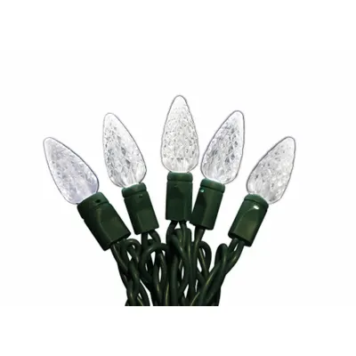 OEM Holiday String Lights: Strawberry Shape, 23 11/16 ft Lg, White, 70 LEDs - Pinecone-Shaped Lights