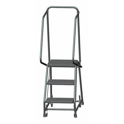 BALLYMORE Rolling Ladder: 2.4 ft Platform Ht, Unassembled, Steel, Wt-Actuated - Steel Weight-Actuated Ladders