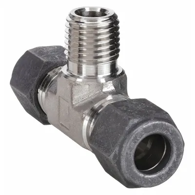 PARKER 6-6-4 SBZ-SS Single-Ferrule Stainless Steel Compression Tee Fitting - Single-Ferrule Stainless Steel Fittings