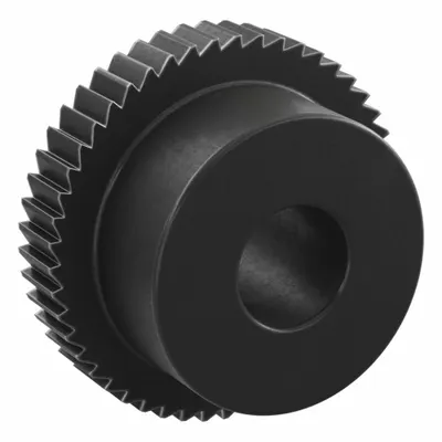 KHK GEARS Ratchet Gear: 2.09 Pitch, 50 Teeth, 10 mm Bore Dia, Black Oxide-Coated Steel - Metric Ratchets with Hub