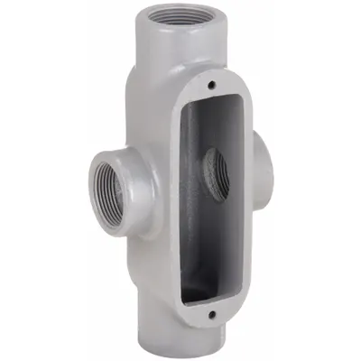 HUBBELL KILLARK Conduit Outlet Body: Iron, 2 in Trade Size, X Body, 105 cu in Body Capacity - X - Cross Type