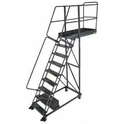 BALLYMORE Rolling Cantilever Ladder: 7.5 ft Platform Ht, Unassembled, Locking Casters - Unsupported Cantilever Ladders