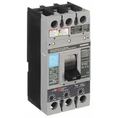 The Siemens FXD63B175 is a 175 A molded case circuit breaker from the FXD6-A series, rated for 600V AC with a maximum AIR of 22kA at 600V AC. It features a fixed instantaneous trip, ABC phase connection, and lug terminals. This breaker is used for overcurrent protection in industrial power distribution systems, such as in manufacturing plants and commercial buildings.