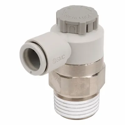 SMC Speed Control Valve: Elbow Fitting, Screw, 1/2 in Valve Body Size - Elbow-Style Speed Control Valves