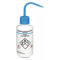 APPROVED VENDOR Wash Bottle: 500 mL, Bleach/Sodium Hypochlorite, Blue, Narrow, Std Spout Spout