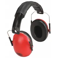 CONDOR Earmuffs: Over-the-Head Earmuff, Passive, 21 dB NRR, Foldable, PVC, Red