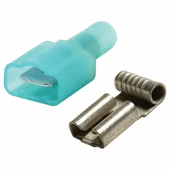 Plastic and stainless steel slide connectors for bird deterrent systems. Each connector measures 1/4 in height, 1/4 in width, and 7/8 in length. Pack of 50. Used to join bird control slides at corners, maintaining a continuous barrier line on building ledges, roofs, and other structures.