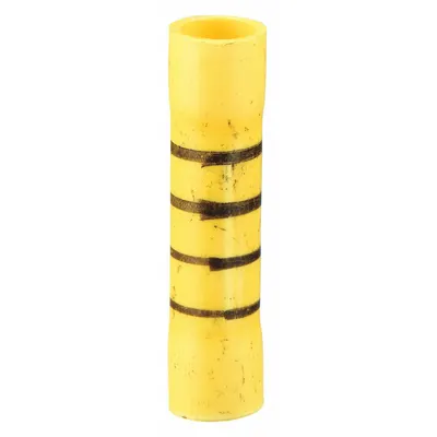 STA-KON Butt Splice Connector: Yellow, Vinyl, For Wire Size 12 AWG – 10 AWG, 600 V - Insulated Butt Splice Connectors