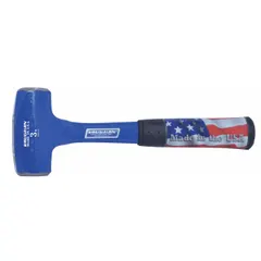 Hexagon-shaped drilling hammer with a 3 lb head weight, 1 3/8 in diameter, and 11 in overall length. Features a smooth face and steel handle. Used for heavy-duty striking in construction, demolition, and metalworking, such as driving chisels, punches, and masonry bits.