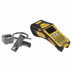 Handheld label printer designed for cable and wire labeling in industrial settings. Prints 2" wide labels. Includes battery, AC adapter/battery charger, black ribbon (M61-R4310), and Brady Workstation Product and Wire ID Software Suite.