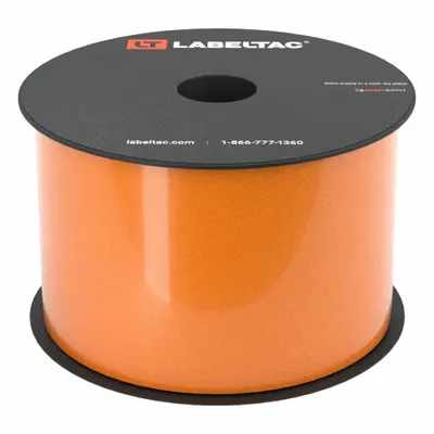 CREATIVE SAFETY SUPPLY LabelTac Pro Model Reflective Supply: 3 in x 75 ft, Vinyl, Orange (Gloss) - LabelTac Thermal Transfer Continuous Label Rolls