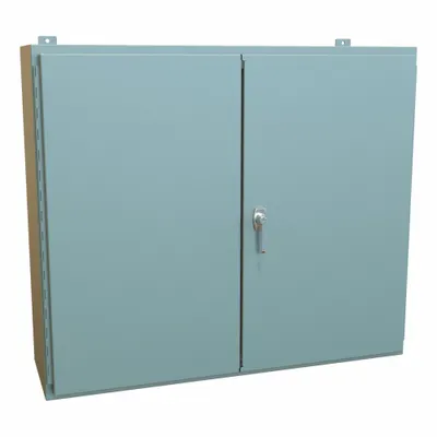 HAMMOND Electrical Enclosure: Steel, 36 in x 42 in x 12 in, NEMA 12, w/Panel, Solid Cover - Steel Dust-Tight Enclosures
