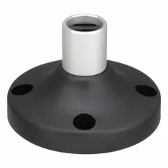 This mounting base provides a stable foundation for modular tower light systems. It accommodates standard stackable light modules for industrial signaling applications such as machinery status indication and assembly line alerts. Overall height is 1 5/8 inches; overall diameter is 2 3/4 inches.