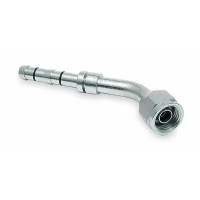 AEROQUIP 45° Elbow O-Ring Fitting, Dash 12, 0.63 in ID, MP66 Refrigerant, E-Clip - E-Clip Hose Fittings