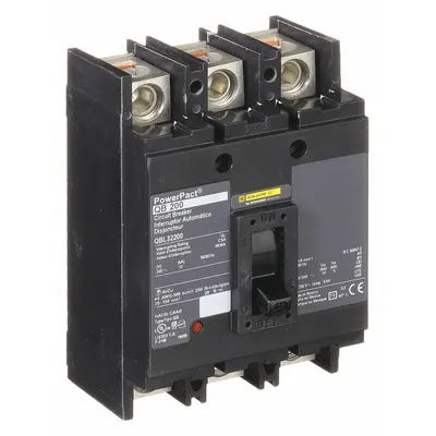 SQUARE D Molded Case Circuit Breaker: 200 A Amps, 10kA at 240V AC, Fixed, Line/Load Lug - Q-Frame Square D Molded Case Circuit Breakers
