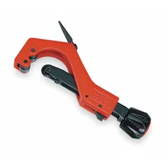 This quick acting standard wheel cutter is designed for cutting metal tubing, such as copper, with outer diameters from 1/4 in to 2 in. It is commonly used in plumbing, HVAC, and refrigeration work for making clean cuts on tubing.
