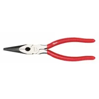 Long Nose Plier: 2 5/8 in Max Jaw Opening, 8 in Overall Lg, 2 1/2 in Jaw Lg, 1/8 in Tip Wd, Serrated (MPN 48-22-6501)
