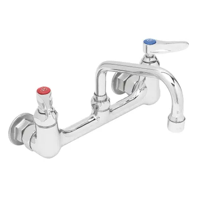 T&S BRASS B-0232 Centerset Wall-Mount Kitchen Faucet, Chrome, Lever - Widespread Kitchen Faucets