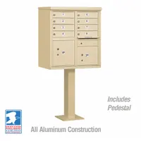 Cluster Box Unit: CBU, 10 Doors, Horizontal, 62 in H x 30 1/2 in W x 18 in D, Pedestal Mounting (MPN 3308SAN-U)