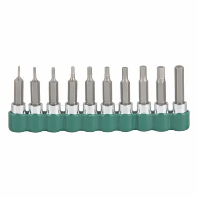 SK PROFESSIONAL TOOLS Socket Bit Set: 1 - 25 Pieces, 1/4 in Drive Size, 10 Pieces - Hex Bit Socket Sets