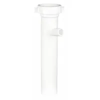 APPROVED VENDOR Tailpiece: Plastic, White, 1 1/2 in Nominal Pipe Size, 8 in Overall Lg, Slip