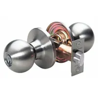 MASTER LOCK Door Lockset: Office Knob Locksets, Nickel (MPN BA0115KA4S)