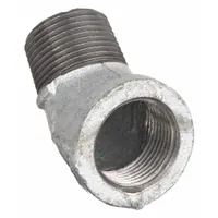 ANVIL Metal Pipe Elbow: 45° Elbow, 300 psi @ 150° F, 3/8 in x 3/8 in, Malleable Iron, Made in USA (MPN 0311027007)