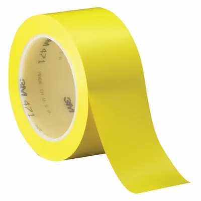 3M Floor Marking Tape: Gen Purpose, Solid, Yellow, 3 in x 108 ft, 5.2 mil Tape Thick - General Purpose Floor Marking Tape
