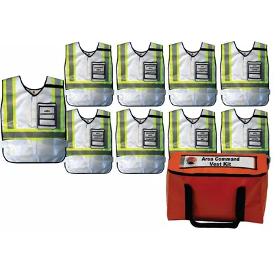 DISASTER MANAGEMENT SYSTEMS Area Command Vest Kit: Safety Vest ANSI Class Class 1, White - Area Command Safety Vest