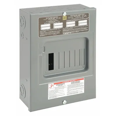 SQUARE D Load Center: 100 A Amps, 120/240V AC, 8 Spaces, 10kA, 8 Max. No. of Tandem Breakers - Square D QO - Main Lug Load Centers