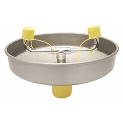 Eyewash bowl assembly for emergency eyewash stations. Used in industrial and laboratory settings to provide water flow for flushing contaminants from eyes. Compatible with Bradley emergency fixtures.