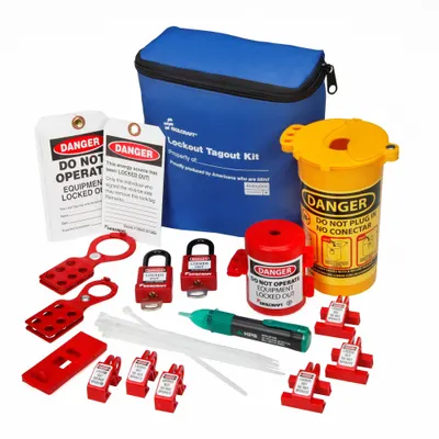 ABILITY ONE Lockout/Tagout Kit, Electrical and Valve, Keyed Different Padlocks - Portable Electrical & Valve Lockout Kits