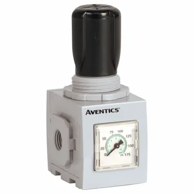 NUMATICS Regulator: Aluminum, 1/4 in NPT, 72.6 scfm, 145 psig Max Op Pressure - Numatics FRL Air Regulators