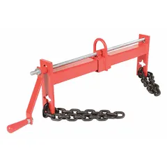 Fixed steel lifting beam with a working load limit of 1,500 lb and overall length of 25 1/2 inches. Used with overhead cranes or hoists to distribute loads evenly across multiple lift points, commonly applied in manufacturing, warehousing, and maintenance for handling unbalanced or long loads.